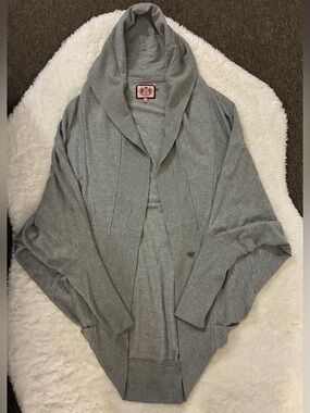 JUICY COUTURE Kaori/Kimono Style Hooded Grey Long Cardigan Size S/M